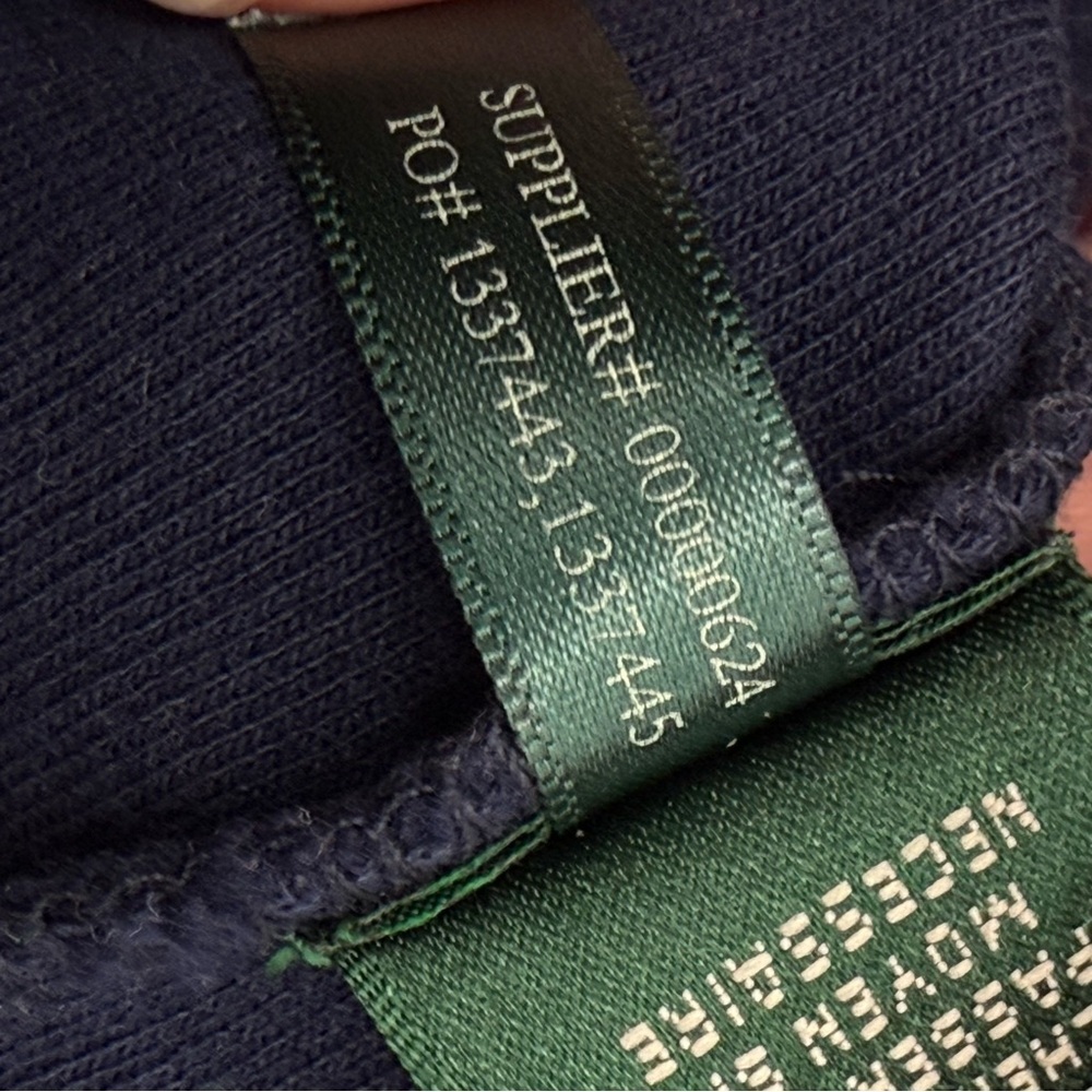 Lauren Ralph Lauren Vintage Cardigan Jacket Navy White Collar Gold Logo Buttons - Picture 11 of 11
